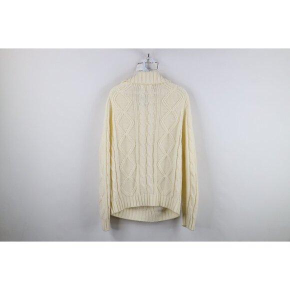 Vintage 70s Streetwear Mens Medium Donegal Fisherman Chunky Cable Knit Sweater - Picture 8 of 10